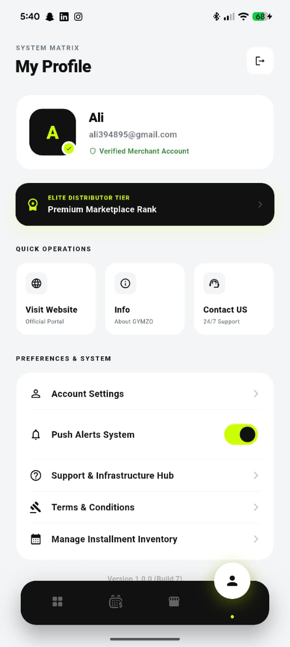 Gymzo app screen 2